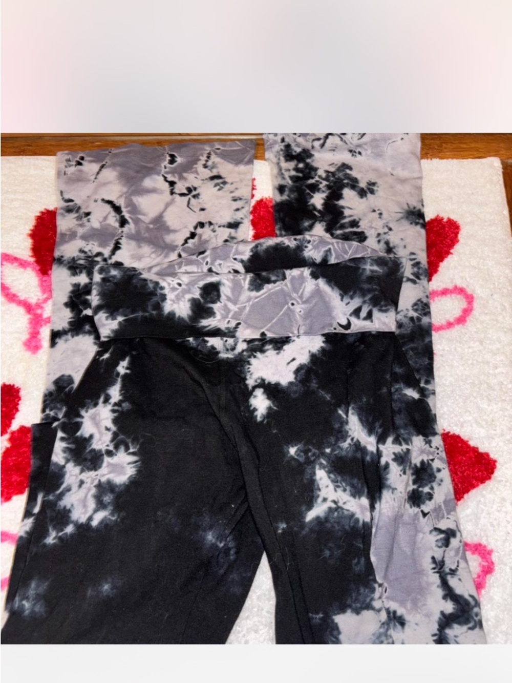 hard TAIL dark and light gray blue Tie-Dye Leggings